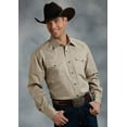 thumbnail image 2 of Roper Men's Solid Poplin Long Sleeve Snap Western Shirt Tan X-Large, 2 of 3