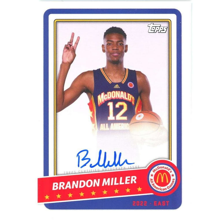 NBA 2022 Topps Chrome McDonald's All-American Brandon Miller Autographed  Trading Card PA-BM 