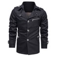 thumbnail image 4 of Fgnfyis Mens Jackets Casual Lapel Mid Length Pure Jacket Coats for Men Black XXXL, 4 of 6