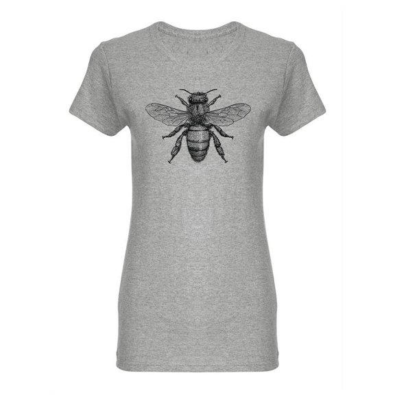 Drawn Vintage Honey Bee T-Shirt Women -Image by Shutterstock, Female XX-Large