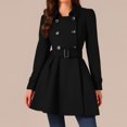 thumbnail image 5 of WTOBBY Women's Faux Suede Button Jacket with Oversized Fit and Gathered Hem, Short Length Vintage Coat with Pockets, Casual Outerwear,Black L, 5 of 5
