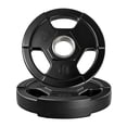 thumbnail image 2 of Rubber Coated Tri-Grip Weight Plate - Cast Iron Core, Stainless Steel Ring, Low Noise, Floor Protection - For Home Gym Strength Training & Fitness, 2 of 8