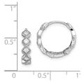 thumbnail image 2 of White Sterling Silver Earring Hinged Huggie Women'S Cubic Zirconia CZ Clear 16 mm, 2 of 2