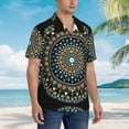 thumbnail image 6 of Uemuo Dot Mandala Printed Regular Fit Short Sleeve Casual Hawaiian Shirt for Men,Aloha shirt,Tropical shirt,Floral print shirt,Vacation Beach shirt-Medium, 6 of 9