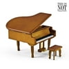 Incredible Wood Tone Miniature Replica Of A Baby Grand Piano With Bench, Music Selection - Under the Sea (The Little Mermaid)