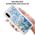 thumbnail image 3 of Samsung Galaxy A01 Case, Rosebono Hybrid Bling Glitter Sparkle Epoxy Graphic Marble Colorful Silicone Skin Cover Armor Case for Samsung Galaxy A01 (Blue), 3 of 5