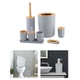 thumbnail image 4 of Juego de accesorios de baño 7 uds Soledad Escobillero gris, 4 of 7