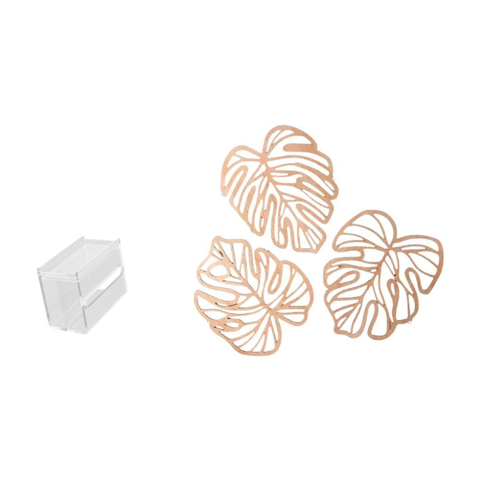 Fiocias Tissue Case Wall Mounted Toilet Paper Storage Box Acrylic Toilet Tissue Towel Holder Palm Leaves Wood Wall Decor for Bedrooms Kitchens Bathrooms