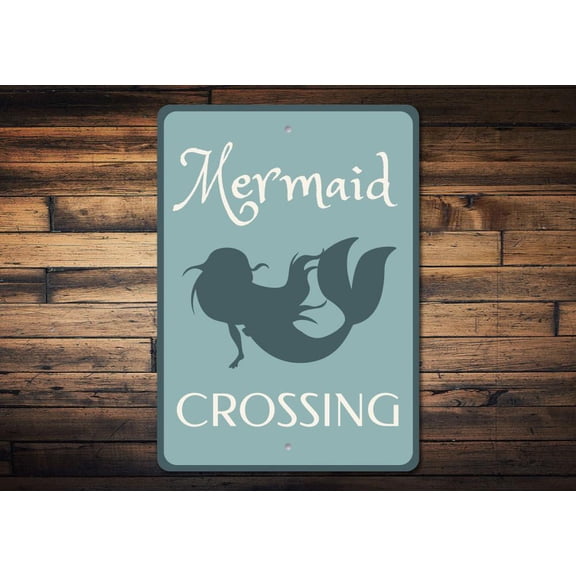 Mermaid Novelty Decor, Metal Wall Sign - 10x14 Inches