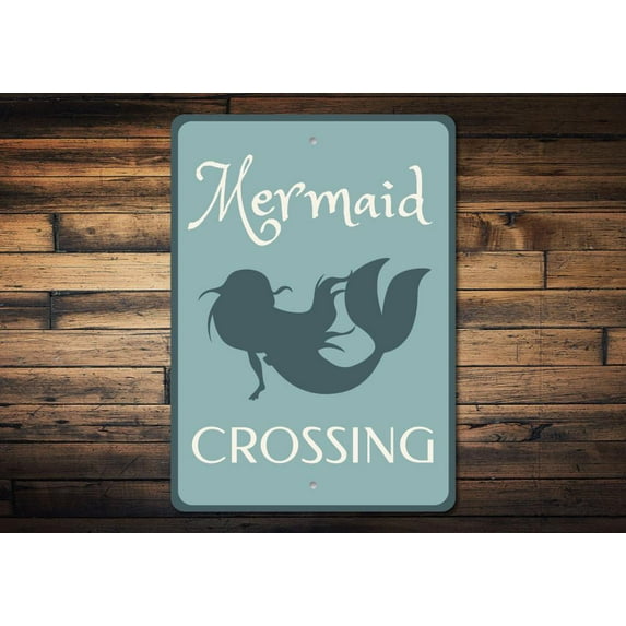 Mermaid Novelty Decor, Metal Wall Sign - 10x14 Inches