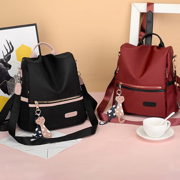XWSHYW Contenedores de Almacenamiento Bolso Multifuncional En Hombros y Hombros Mochila En Viaje para Damas Antirrobo Bolso de Viaje con Bolsillo Abierto En La Espalda Tejido Antirrobo