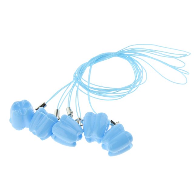 Caja para guardar dientes de leche para niños de 5 piezas con cuerda de de regalo azul claro Colcomx collares protector de dientes