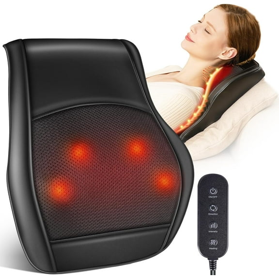 Neck and Back Massager for Pain Relief Deep Tissue with Heat, Shiatsu Shoulder Massager with Bi-Directional Rotating Head for Neck, Back, Shoulders, and Legs, Gift for Mom Dad