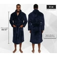 thumbnail image 3 of Ross Michaels Mens Luxury Robe Big & Tall - Plush Fleece Bathrobe Mid Length 400GSM (Navy, 3X-Large), 3 of 6