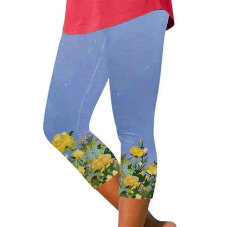 

NECHOLOGY Womens plus Size Cotton Pajama Pants Ladies Casual Comfort Printed High Waist Elastic Cropped plus Size Jacket And Pants Pants Blue X-Large