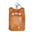 thumbnail image 4 of Portatarjetas de fotos de peluche, lindo portatarjetas de identificación, funda protectora para fotos con dibujos de animales Marrón, 4 of 7