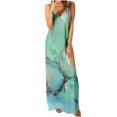 thumbnail image 1 of Robe Maxi d'Été Sans Manches à Col en V pour Femmes, Imprimé Floral Boho, Bretelles Spaghetti, Robe Longue Décontractée et Douce pour la Plage, 1 of 4