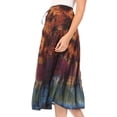 thumbnail image 4 of Sakkas Antonia Women's Skirt Tie Dye Boho Elastic Waist Adjustable Embroidery - Olive - One Size, 4 of 5