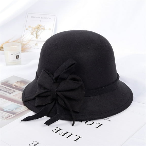 Ycuke Dress Hat Winter Hat Women 1940s Hats for Women Vintage Hat 1920s Hat Cloche Hat Women's Hats Church Hats for Women Sombrero Elegante Para Mujer Vintage Hats Black One Size
