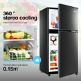 thumbnail image 4 of GGTB 3.0 Cu.ft Retro Compact Two Door Refrigerator, Mini Fridge with Freezer Compartment, Reversible Doors, Removable Shelves, Black, 4 of 12