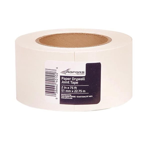 ADFORS FDW6620-U Drywall Joint Tape 75 ft. L X 2" W Paper White White