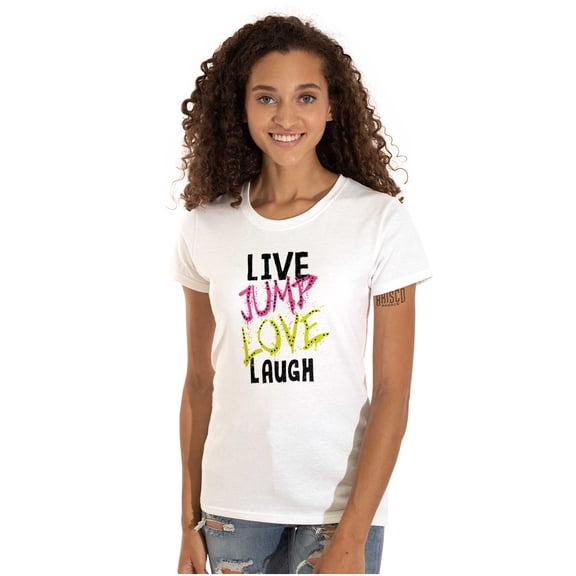 Live Laugh Love Inspirational Cute Womens Fitted Plus Size Graphic Tee Brisco Brands 2X