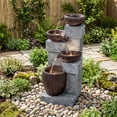 thumbnail image 4 of Costway 32” 4-Tier Outdoor Water Fountain with LED Lights for Patio Deck Backyard Balcony, 4 of 10