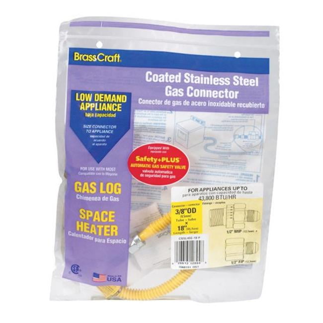 Brasscraft CSSL45R18P Safety Plus Gas Connector 0.25 in. id x 0.50 in