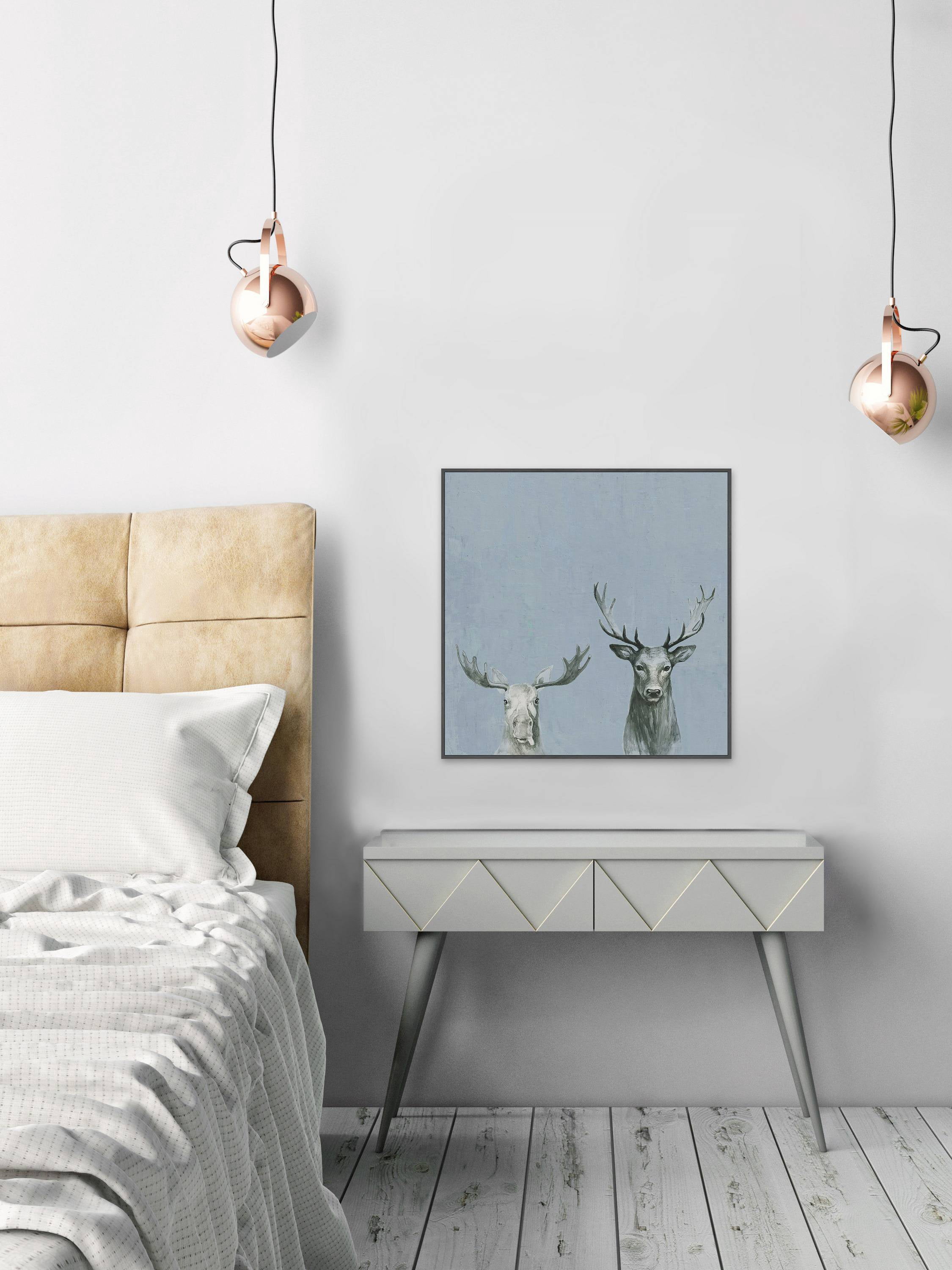 Antler Rules Floater Framed Painting Print on Canvas