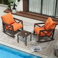 thumbnail image 6 of UDPATIO Rocking Chair Bistro Set, 3 Piece Outdoor Patio Furniture Set with 2 Rockers and 1 Metal Coffee Table with Thick Cushions for Porch, Backyard, Poolside, Orange, 6 of 10