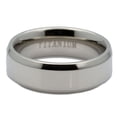 thumbnail image 2 of Metals Jewelry Men's / Women's 7mm Titanium Pipe Cut Beveled Edge Mirror Polished Wedding Band Ring Size 13, 2 of 5