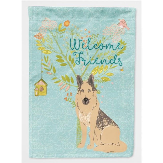 Carolines Treasures BB7578CHF Welcome Friends German Shepherd Flag - Canvas House Size