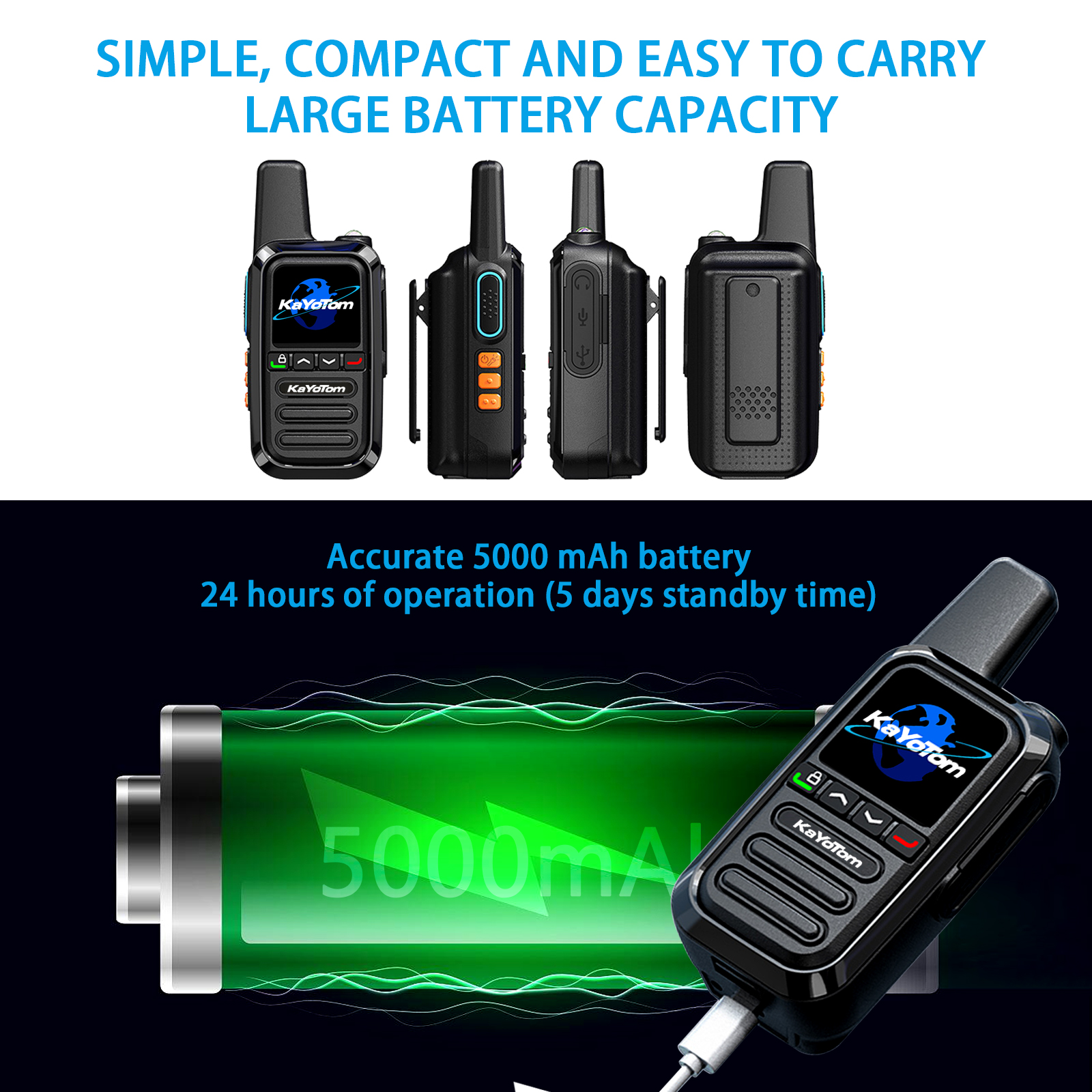 Kayotom G5 4G LTE Walkie Talkies, 2-Pack photo 8