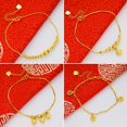 Brass plated 24k gold bell doublelayer anklet female Vietnam sand gold