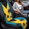 thumbnail image 4 of Eheartsgir Side Airbag Compatible Car Seat Covers for Sedan, Polyester Durable Car Seat Cushion Covers, Vintage Palm Tree Silhouette Pattern, 4 of 7