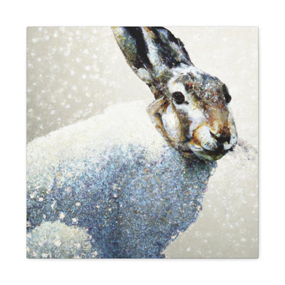 Arctic Hare Pointillism - Canvas