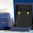 thumbnail image 5 of Gem Stone King 14K Yellow Gold Yellow Citrine Double Notch Stud Earrings | 2.60 Cttw | Gemstone November Birthstone | Oval 8X6MM | Gold Earrings for Women Men, 5 of 6