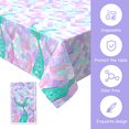 thumbnail image 2 of KAINSY Mermaid Table Cloths Covers Party Plastic Disposable Purple Tablecloths Waterproof 54 x 108inch Birthday 3pcs, 2 of 6