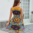 thumbnail image 6 of Mexican Talavera Flower Dress Summer Street Style Dresses Female Sleeveless Printed Sundress, 6 of 7