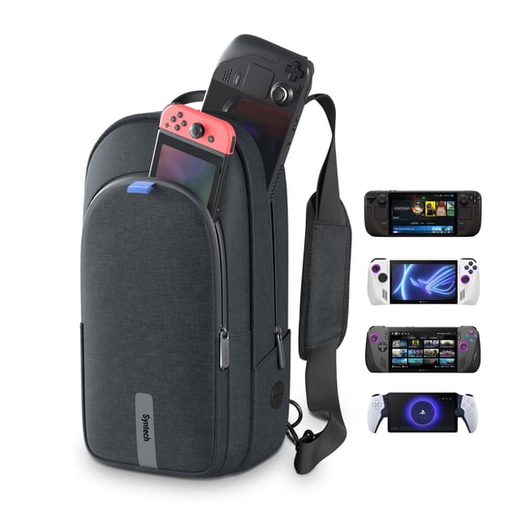 Syntech Étui de Transport Compatible avec Steam Deck OLED/ROG Ally X/PlayStation Portal, Sac à Bandoulière pour Nintendo Switch/Legion Go, Sac de Voyage Portable pour Conso