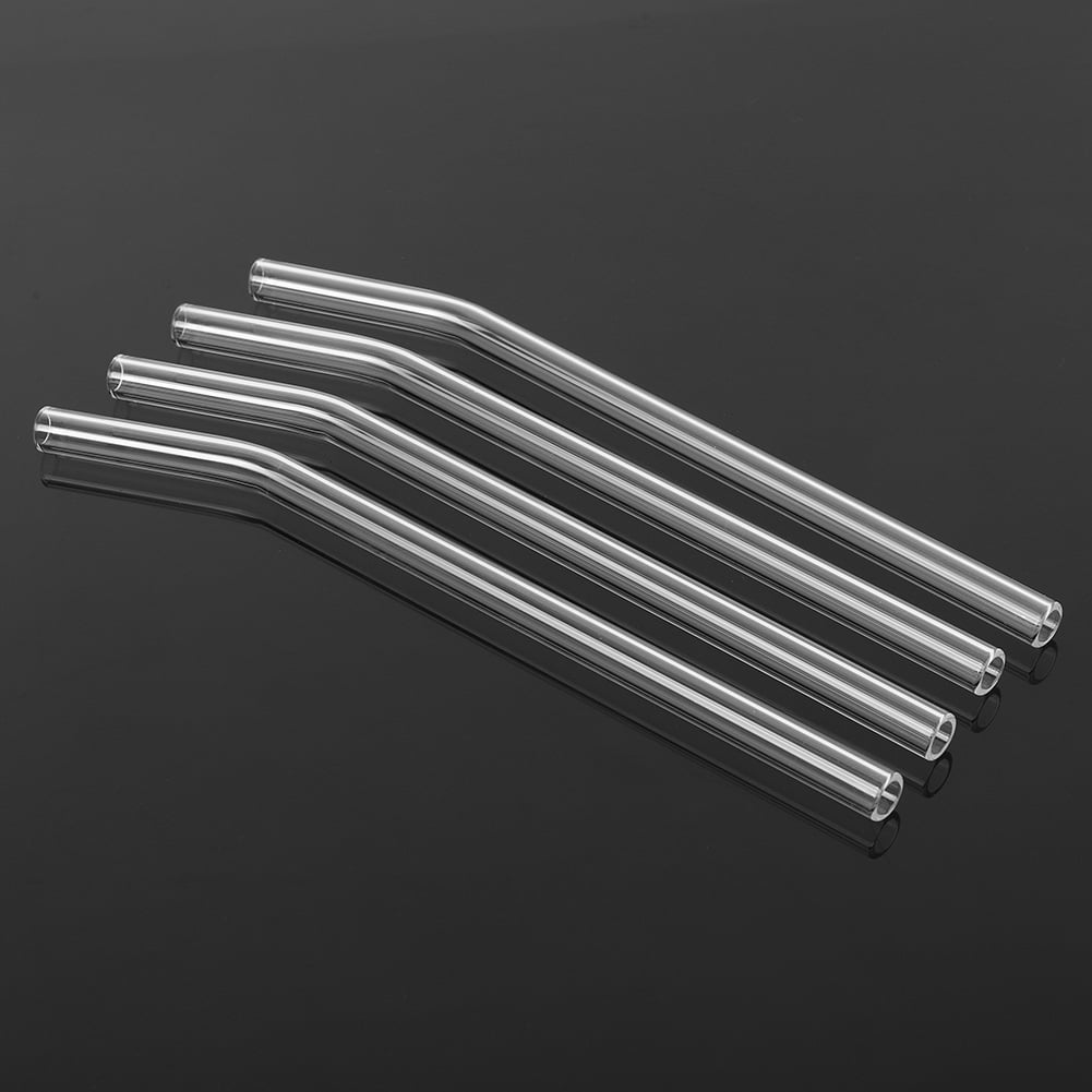 Paille En Verre Réutilisables, 6 Pièces 14mm Droit Pailles En Verre Transparentes Et 1 Brosses De Nettoyage, Paille Bubble Tea Pour Cocktail, Jus De Fruits, Gin