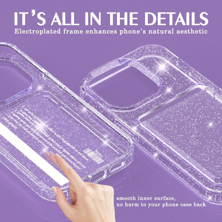Petocase Per IPhone 14 Pro Custodia Con Portacarte - TPU Trasparente Con Polvere Lucida, Sottile E Morbida, Protezione Antiurto - 4