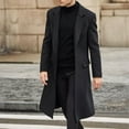 thumbnail image 3 of LYXSSBYX Winter Jackets for Men Clearance Men's British Style Solid Color Long Coat Fashionable Warm Woolen Overcoat, 3 of 9
