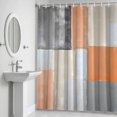thumbnail image 5 of Orange Gery Plaid Shower Curtain for Bathroom Decor, Abstract Style Geometric Modern Color Block Waterproof Fabric Shower Curtain, 60"x72" Set with 12 Hooks, 5 of 9