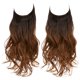 thumbnail image 1 of Nvzi Extensión de cabello invisible con hilo de pescar, fibra sintética larga ondulada y rizada, extensión de cabello ajustable estilo diadema, 14 pulgadas, degradado marrón, 1 pieza, estilo A, 1 of 5