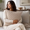 thumbnail image 6 of Textured Knit Throw Pillow Cover Soft Square Decorative Cushion Case for Outdoor Patio Sofa Couch and Home, 6 of 7