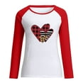 thumbnail image 2 of Prime Same Day Delivery Items Women Casual Raglan Long Sleeve Valentine Printing Shirt Pullover Tops Blouse, 2 of 5