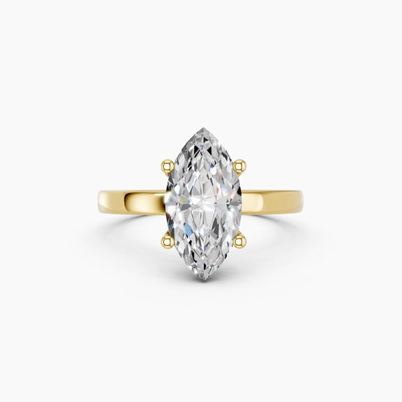 KEEVA JEWELS 1.50CT IGI Certified Marquise Lab Grown Diamond Engagement Ring, F/VS Solitaire Ring for Women in Yellow & White Gold-Plated Sterling Silver Size 5 to 10