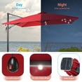 thumbnail image 6 of FLAME&SHADE 9×9FT LED Cantilever Umbrella with Aluminum Frame, and 360° Rotation,Red, 6 of 6