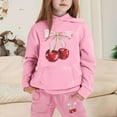 thumbnail image 2 of Byoo Big Girl's Outfits Cherry Print Long Sleeve Hoodie Sweatpants Kids Sweatsuit, 2 of 4
